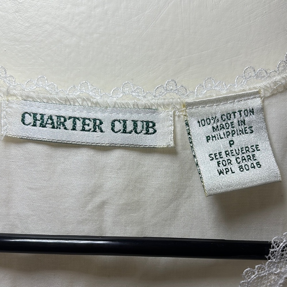 Charter Club Cream Lace Detail Chemise - Picture 2 of 6